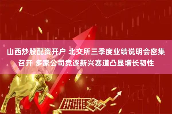 山西炒股配资开户 北交所三季度业绩说明会密集召开 多家公司竞逐新兴赛道凸显增长韧性